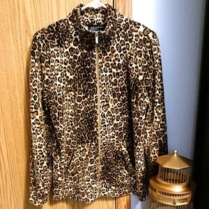 Jones New York Signature Velour Leopard Jacket